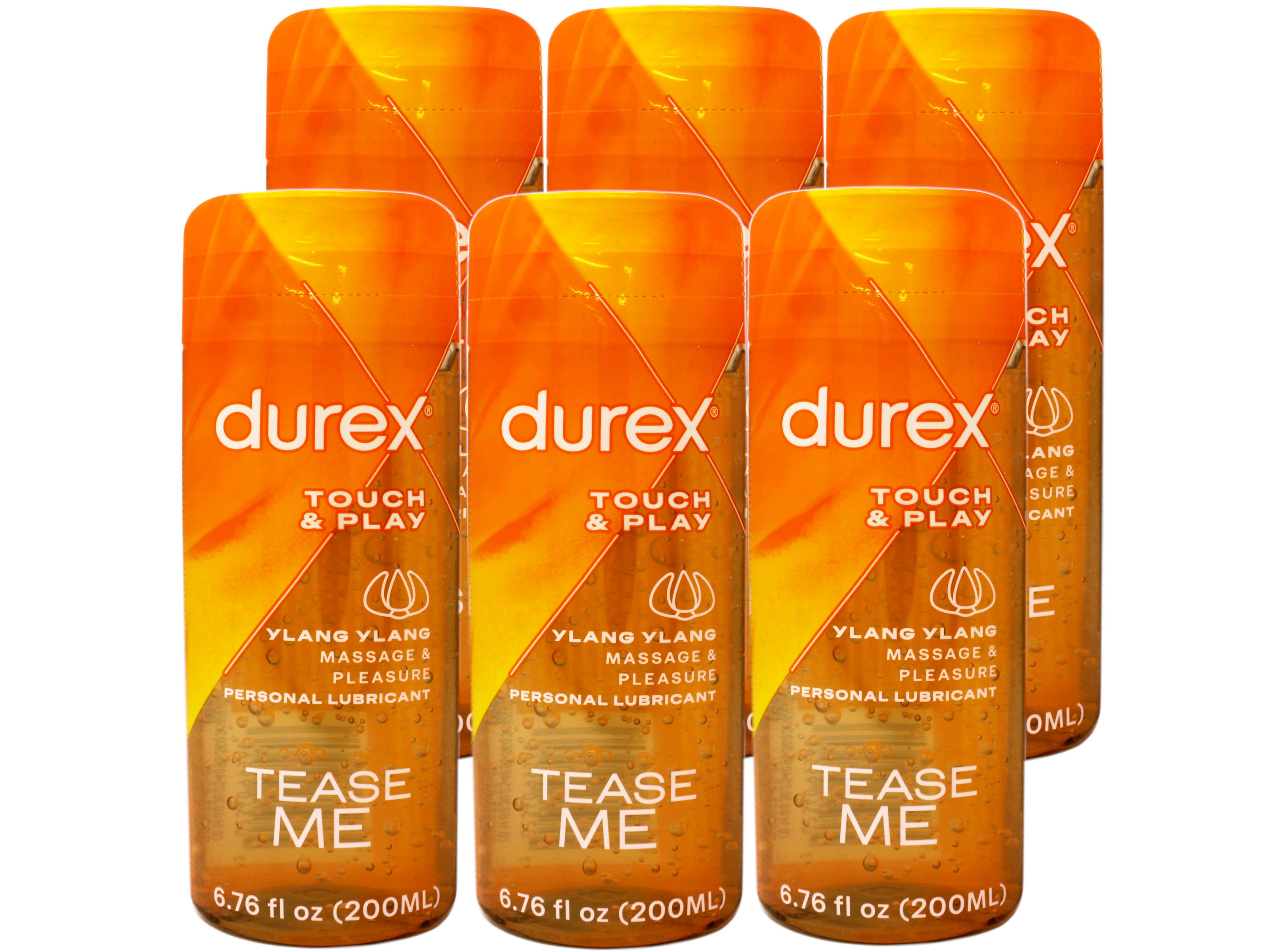 Durex Water Based Lube, Touch & Play Personal Lubricant with Ylang Ylang  for Women & Men, 6.76 FL OZ (Pack of 6)
