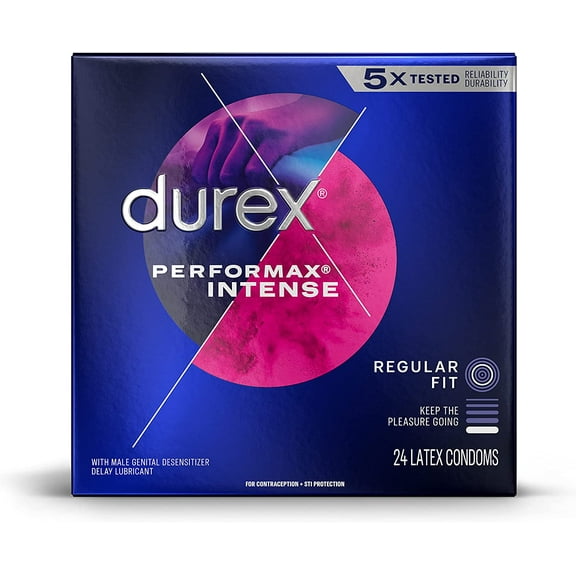 Durex Performax Intense Condom, 24 Count (Pack of 4)