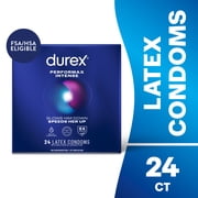 Durex Performax Intense Condoms For Men, Dotted with Delay Lubricant Rubber Latex Condoms, FSA/HSA, 24 ct