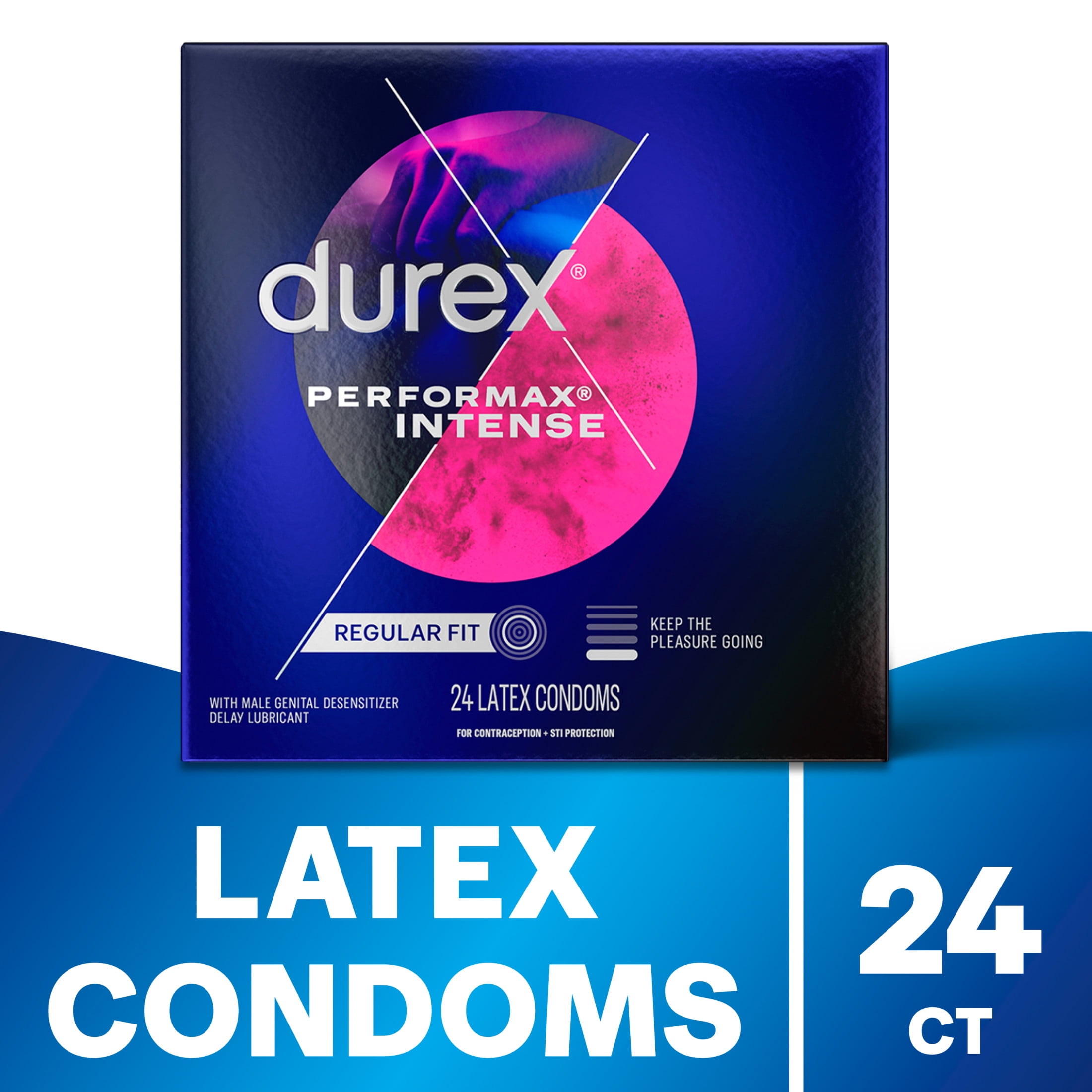 Durex Performax Intense Condoms, Ultra Fine, Ribbed, Dotted with Delay