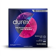 Durex Performax Intense Natural Rubber Latex Condoms, Regular Fit, 24 Count, Contains Desensitizing Lube for Men, FSA & HSA Eligible Packaging May Vary
