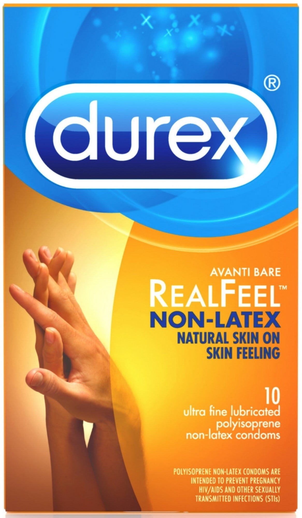 Durex Real Feel Avanti Bare Polyisoprene Non-Latex Condoms, 10 ct (Pack of  6)