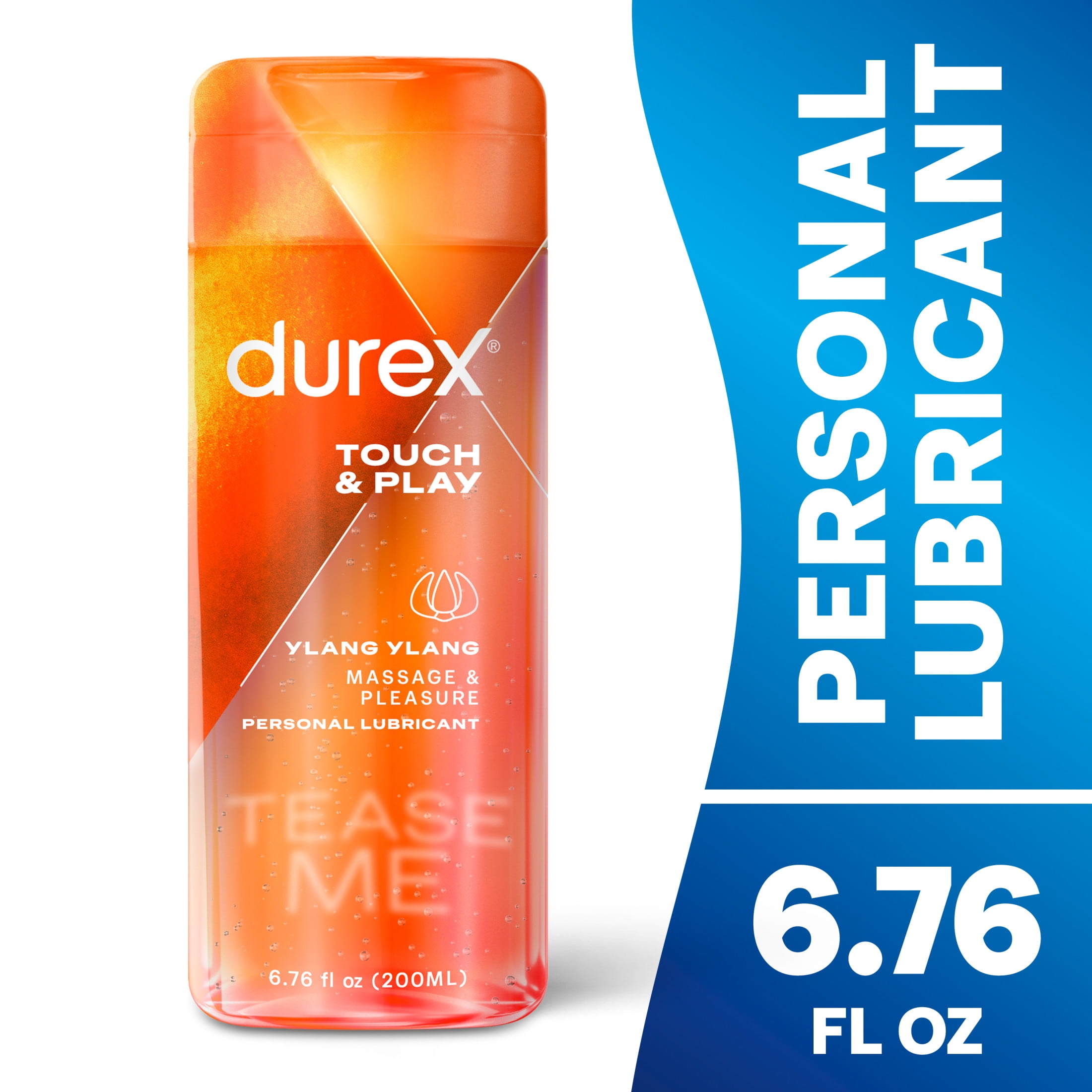 Durex Touch & Play Water Based Personal Lubricant for Sex, Massage & Pleasure, Ylang Ylang, 6.76 fl oz