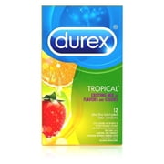 Durex Tropical Flavors Flavored Premium Condoms, 12 Count