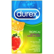 Durex Tropical Flavors Flavored Premium Condoms, 12 ct Pack of 2