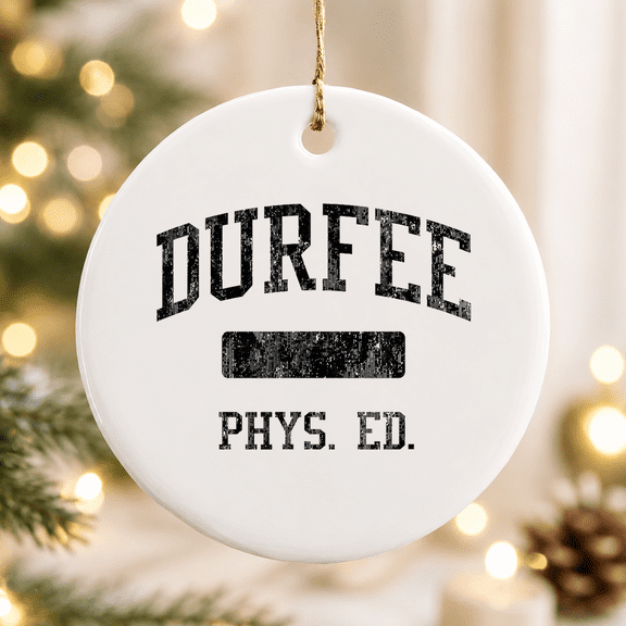 Durfee High School Hs Fall River Ma Phys Ed Christmas Ornament, Education Milestone Keepsake, Ceramic Ornament