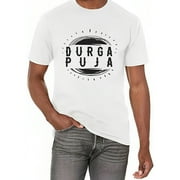 Durga Puja Festival Of India Men's Casual Vintage Graphic Tee Perfect Party or Birthday Gift White Small