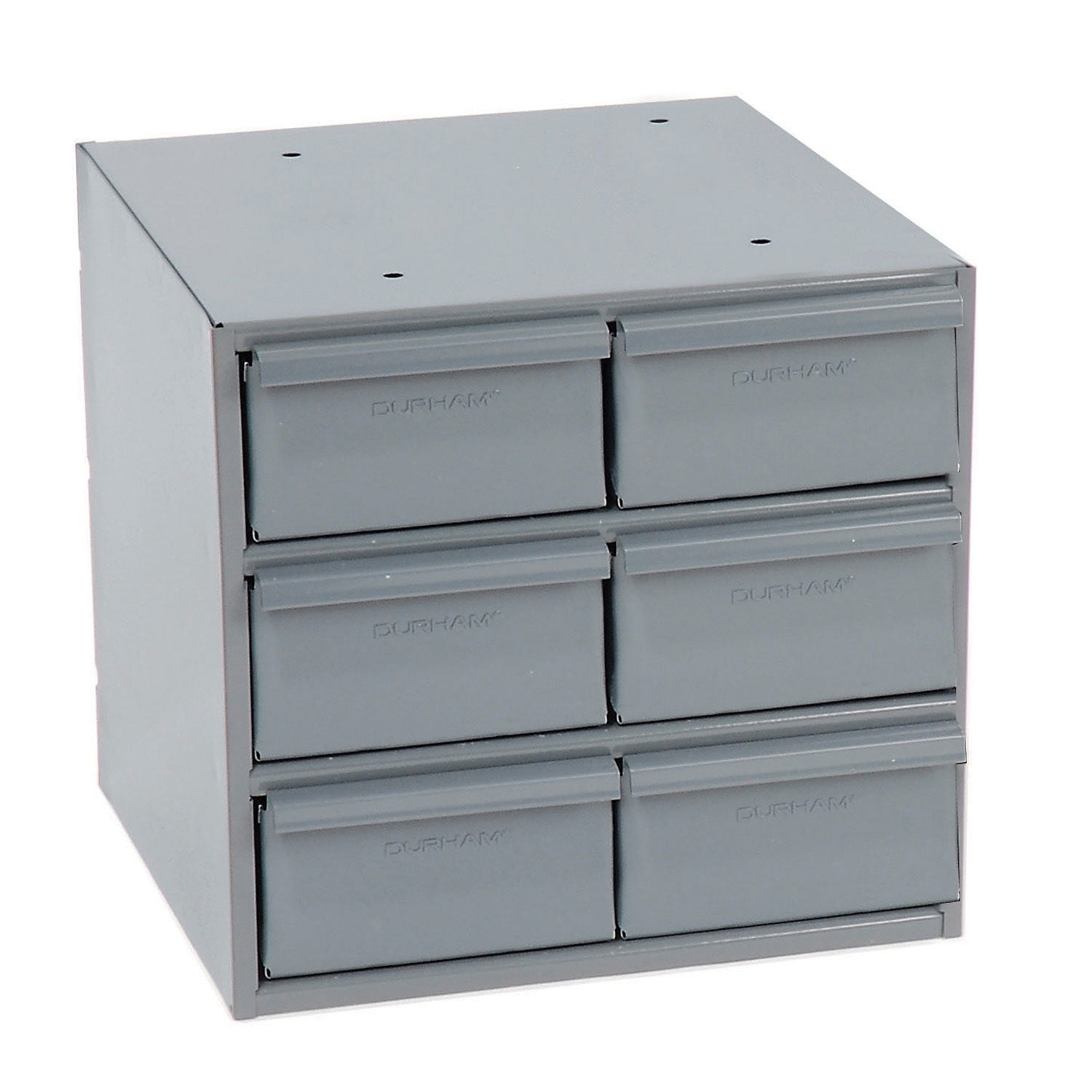 Compact Gray Steel 6-Drawer Organizer Cabinet with Adjustable Dividers