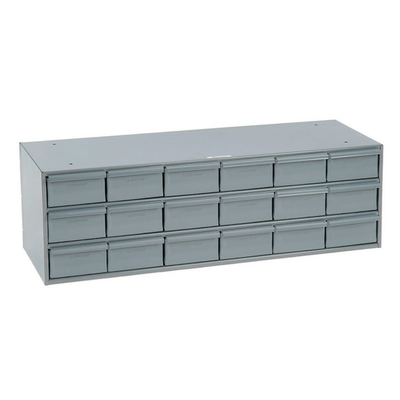 Durham 032-95 Gray Cold Rolled Steel Storage Cabinet, 33-3/4" Width x 12-7/8" Height x 17-1/4" Depth, 18 Drawer