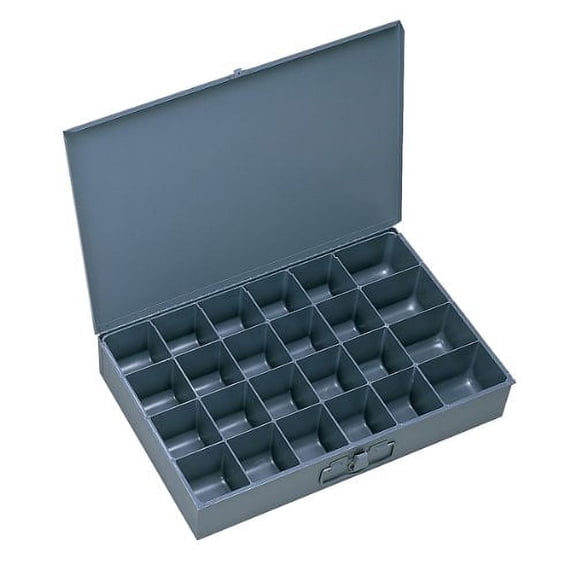 Durham 102-95-IND Gray Cold Rolled Steel Individual Large Scoop Box, 18" Width x 3" Height x 12" Depth, 24 Compartment