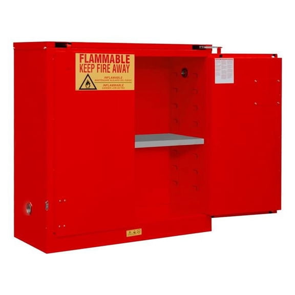 Durham 1030S-17 30 gal Self Close Flammable Storage Cabinet, Red