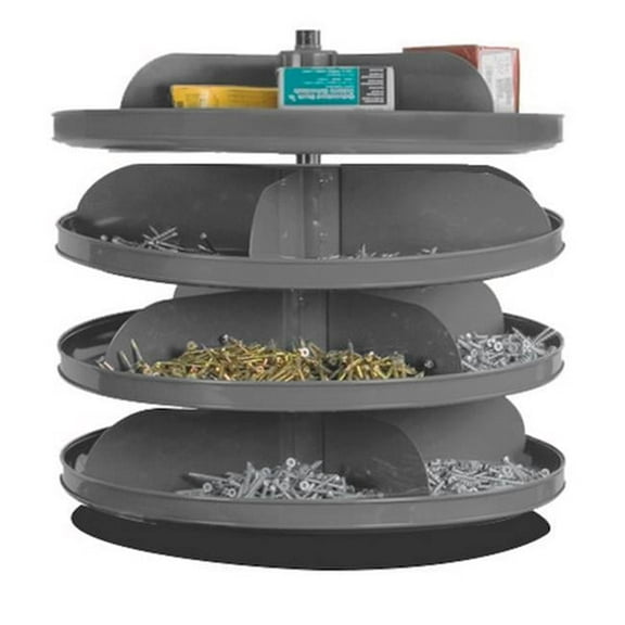 Durham 1104-95 17 in. No. 95 Rotabin Storage 4 Revolving Shelves, Gray