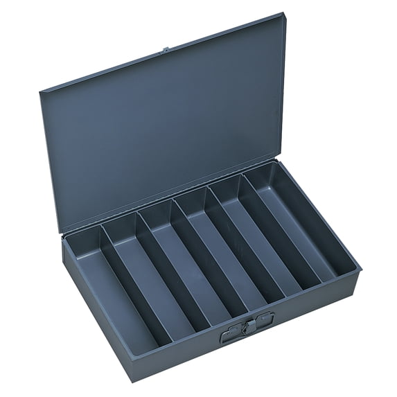 Durham 117-95-IND Gray Cold Rolled Steel Individual Large Vertical Box, 18" Width x 3" Height x 12" Depth, 6 Compartment