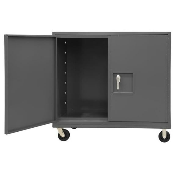 Durham HTLS-3660-DD-95 14 Gauge Double Door Lockable Solid Security Heavy Truck, Gray - 60 x 36 x 57 in.