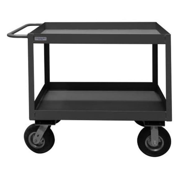 Durham RSC3-2436-2-8PN-95 24.25 x 42.25 x 41.25 in. Stock Cart & 2 Shelves with High Lips - Gray