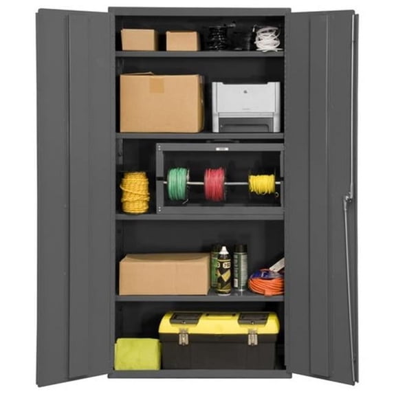 Durham 2602-4S-95 16 Gauge Welded Steel Industrial Duty Strength Storage Cabinet with 4 Adjustable Shelves