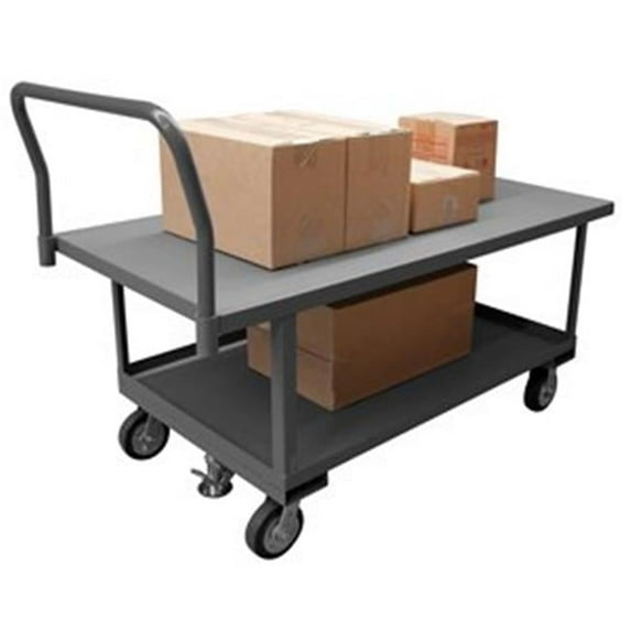 Durham WHPTFL24486MR95 27 in. Platform Trucks with Mold-On Rubber Casters, Gray - 2000 lbs