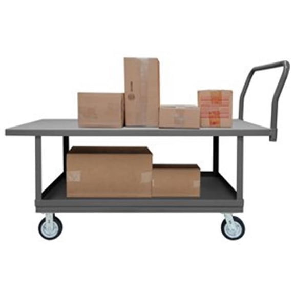 Durham 27 in. Platform Trucks with Mold-On Rubber Casters, Gray - 2000 lbs