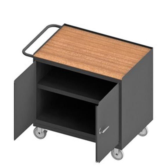 Durham 3113-TH-95 36 in. 14 Gauge Mobile Bench Cabinets, Gray