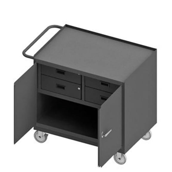 Durham 3119-95 36 in. 14 Gauge Mobile Bench Cabinets, Gray