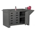 thumbnail image 1 of Durham 3405-95 14 Gauge Welded Steel Stationary Work Station with 5 Drawers & 1 Shelf, Gray, 1 of 1