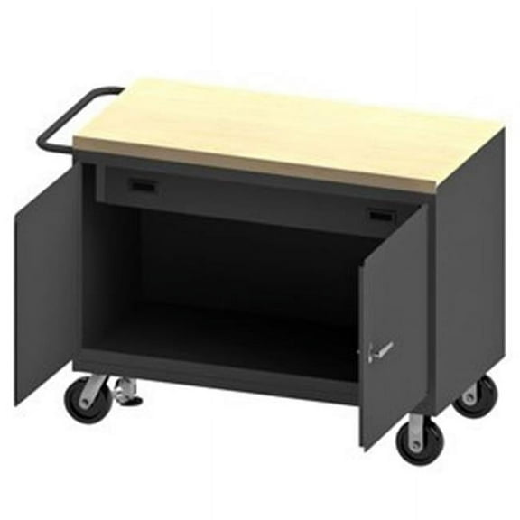 Durham 3413-MT-FL-95 38 in. 14 Gauge Mobile Bench Cabinets, Gray