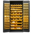 thumbnail image 1 of Durham 3500-138B-95 14 Gauge Flush Door Style Heavy Duty Lockable Cabinet with 138 Yellow Hook on Bins, Gray - 36 in., 1 of 1