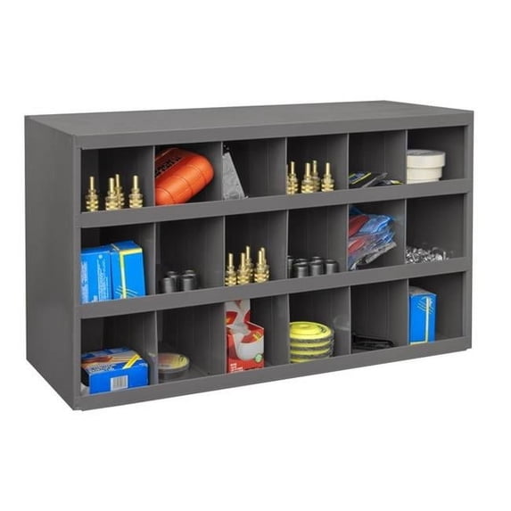 Durham 354-95 12 in. Steel 18 Opening Bin for Small Part Storage, Gray