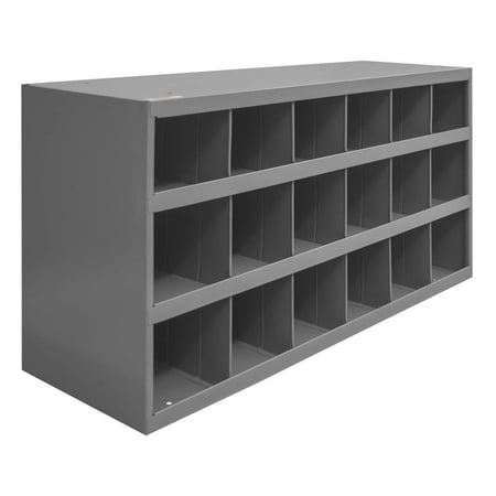 Durham 354-95 Gray Steel Shelving with 18 Open Bins: 33-3/4" Wide x 12" Deep x 19-1/4" High