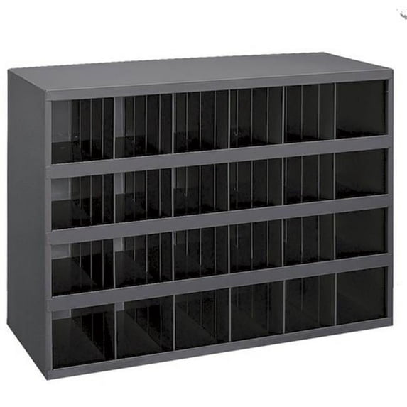 Durham 356-95 12 in. Steel 24 Opening Bin for Small Part Storage, Gray