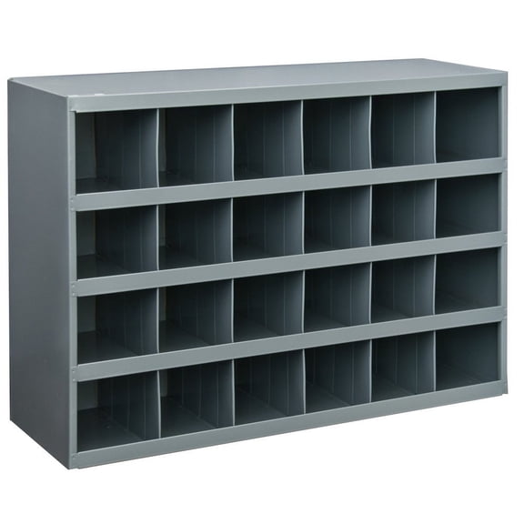 Durham 357-95 Gray Cold Rolled Steel 32 Opening Bin with Slope Self Design, 33-3/4" Width x 19-1/4" Height x 12" Depth