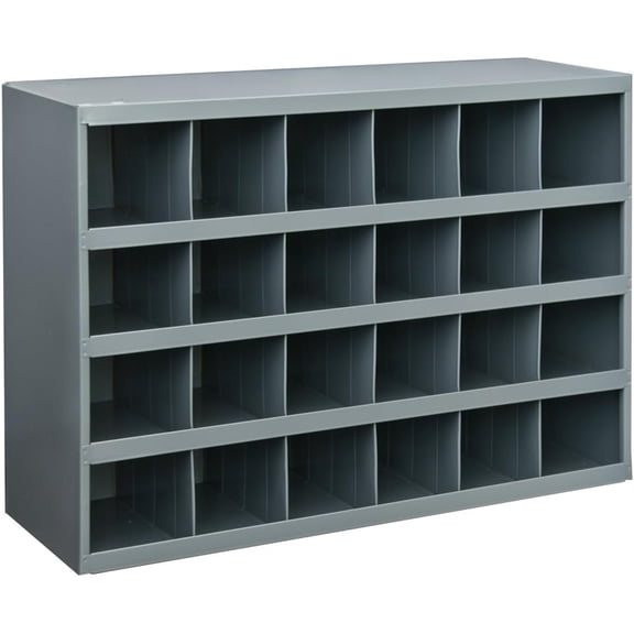 Durham 357-95 Gray Cold Rolled Steel 32 Opening Bin with Slope Self Design, 33-3/4" Width x 19-1/4" Height x 12" Depth