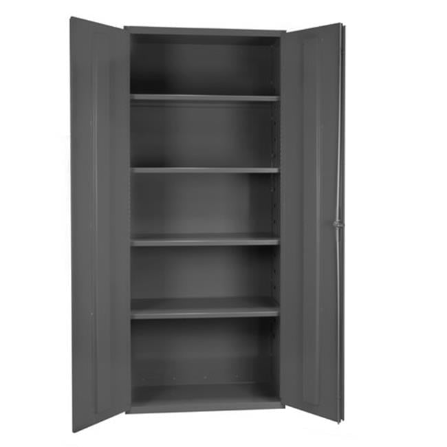 Freestanding 84"H Gray Steel Storage Cabinet with Lockable Doors