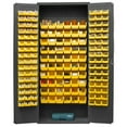 thumbnail image 1 of Durham 3603-156B-95 14 Gauge Flush Door Style Lockable Cabinet with 156 Yellow Hook on Bins, Gray - 36 in., 1 of 1