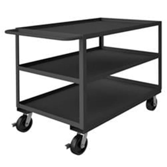 Durham  39 in. 3 Shelf Stock Carts, Gray - 3000 lbs