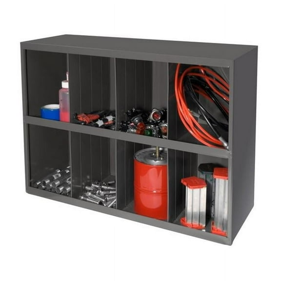 Durham 396-95 12 in. Steel 8 Opening Bin for Small Part Storage, Gray