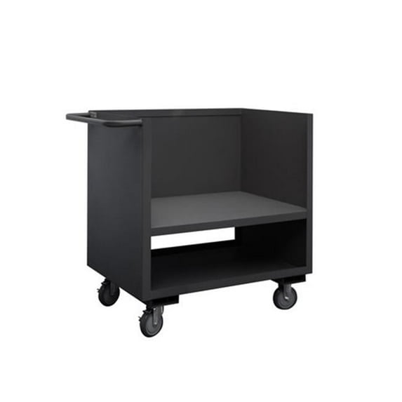 Durham 3SLT-1836-2K-95 14 Gauge 3 Sided Stock Truck with Tubular Push Handle, Gray - 36 x 18 x 41.25 in.