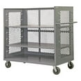 thumbnail image 1 of Durham 3ST-EX3048-2AS-95 14 Gauge 3 Sided Mesh Truck with 2 Shelves & Tubular Push Handle, Gray - 48 in., 1 of 1