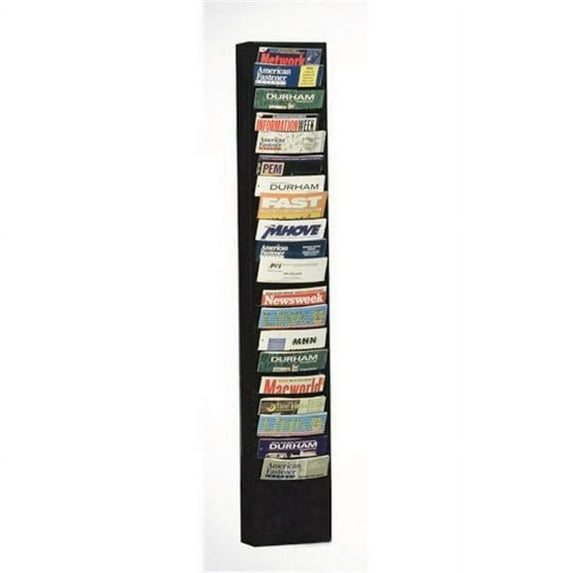 Durham 400-08 Steel 20 Contour Pockets Vertical Literature Rack, Black