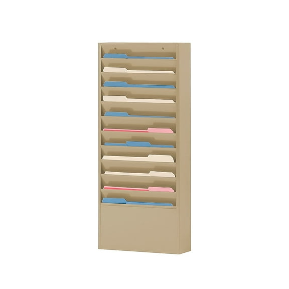 Durham Wide-Pocket Vertical Literature Racks 10 Pocket Tan 406-75