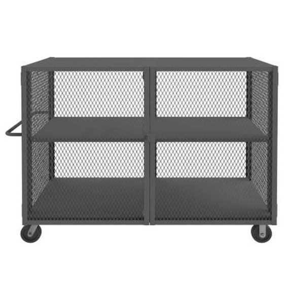 Durham HTL-4474-DD-1AS-95 44 x 74 in. Mesh Truck with 1 Adjustable Shelf & 2000 lbs Capacity - Gray