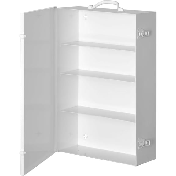 Durham 535-43 White Cold-Rolled Steel 11FX Empty First Aid Cabinet, 15" Width x 22" Height x 5-9/16" Depth, 4 Shelves