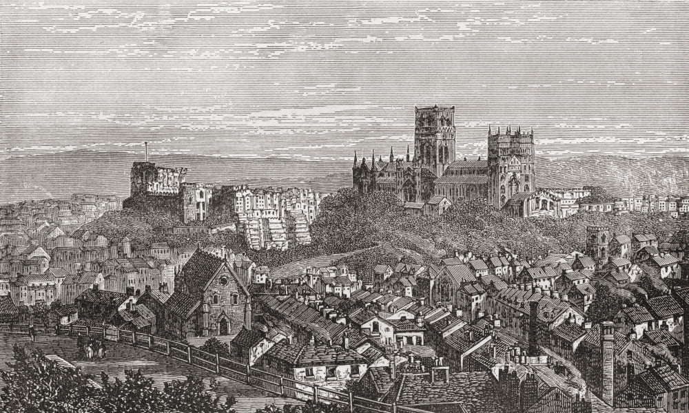 Durham Cathedral And Castle England In The Late 19Th Century From Our Own Country Published 1898 Canvas Art - Ken Welsh Design Pics (19 x 11)