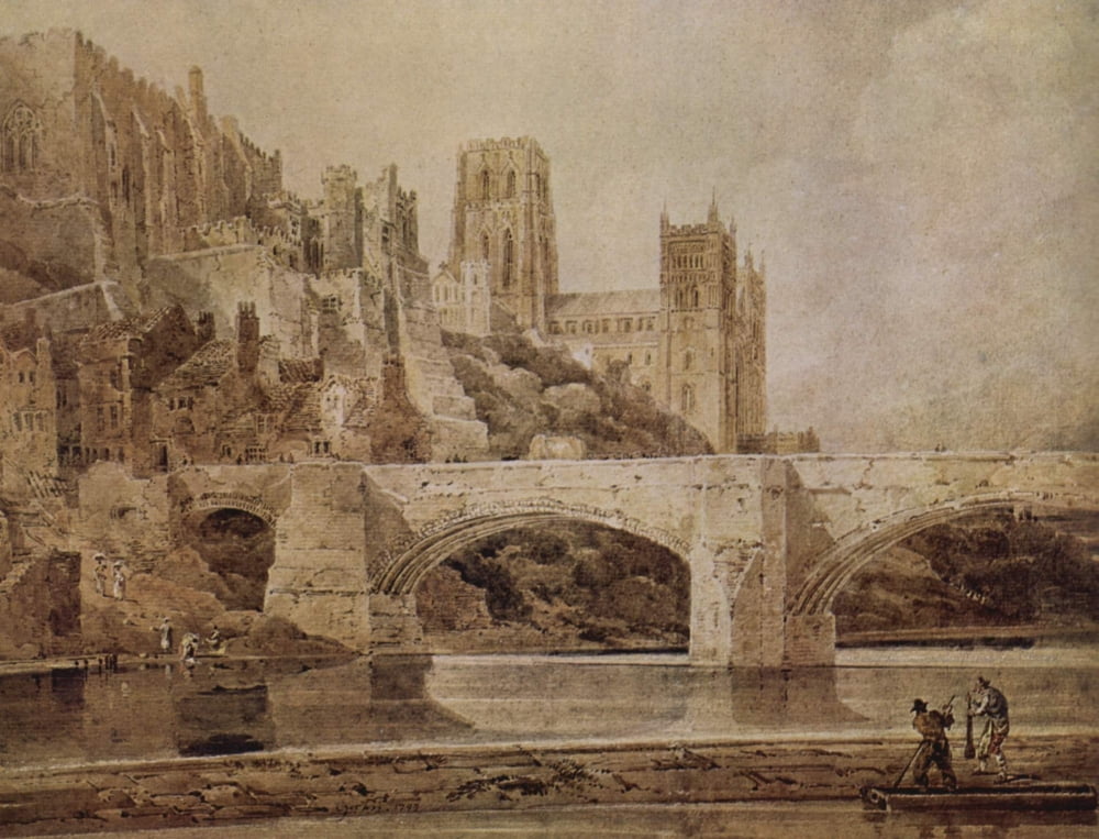 Durham Cathedral & Bridge Canvas Art - Thomas Girtin (24 x 36)