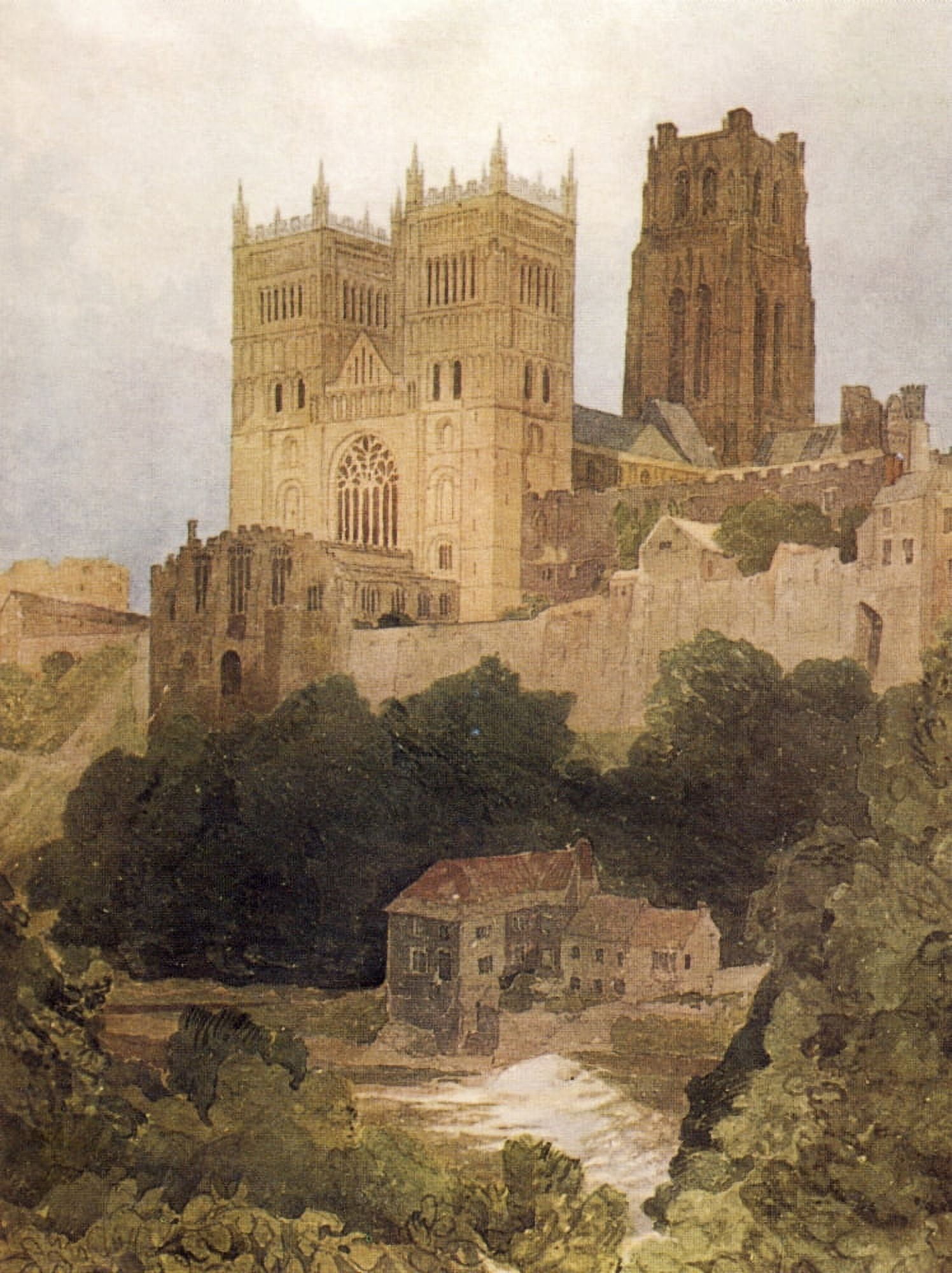 Durham Cathedral Canvas Art - John Sell Cotman (24 x 36)