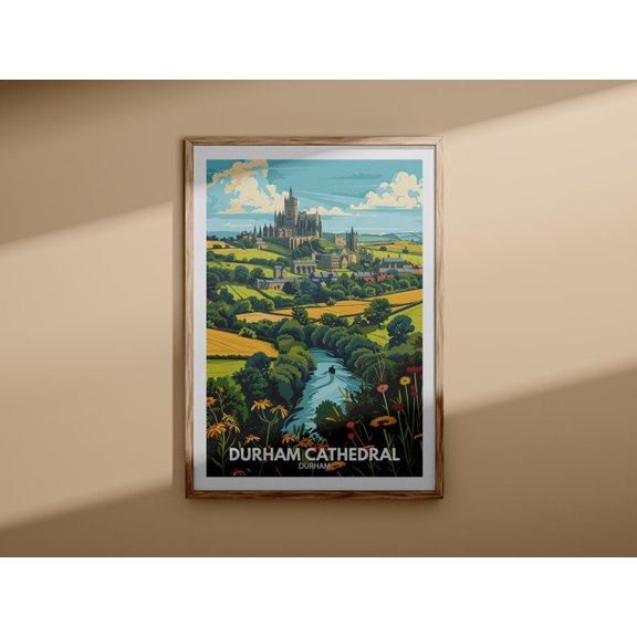 Durham Cathedral Print – Durham Cathedral Poster, UK Wall Art, Durham Wall Art Decor, Durham Travel Poster, England Travel Poster 24x36 UNFRAMED