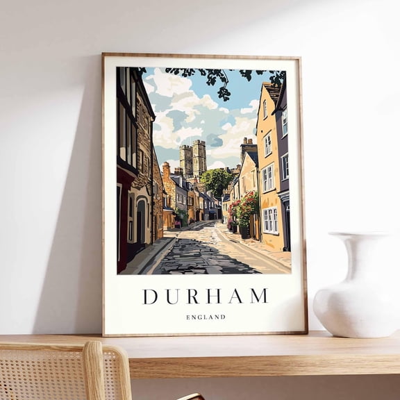 Durham Cathedral Travel Poster: England City Print 24x36 UNFRAMED