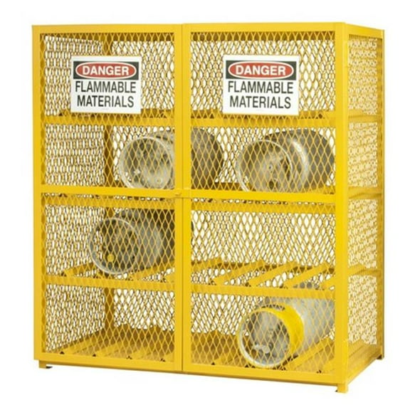 Durham EGCC16-50 71.75 x 60 x 30 in. Steel & Iron Horizontal Cylinder Storage Cabinet, Yellow