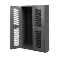 Durham EMDC-2600-BLP-95 16 Gauge Flush Door Style Lockable Ventilated Cabinet, Gray - 36 x 18 x 48 in.