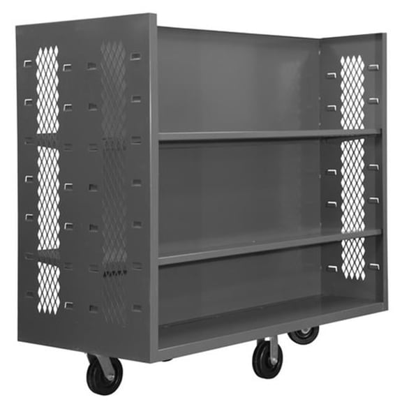 Durham EX-3048-2SC-6PH-95 48 in. 14 Gauge Mesh Stock Truck with 4 Shelves, Gray